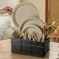 thumbnail image 4 of Silverware Caddy Wood Utensil Holder Paper Plate Dispenser Silverware Utensil Caddy Cutlery Flatware Organizer Box for Spoons Forks Plates Napkins, 4 of 7