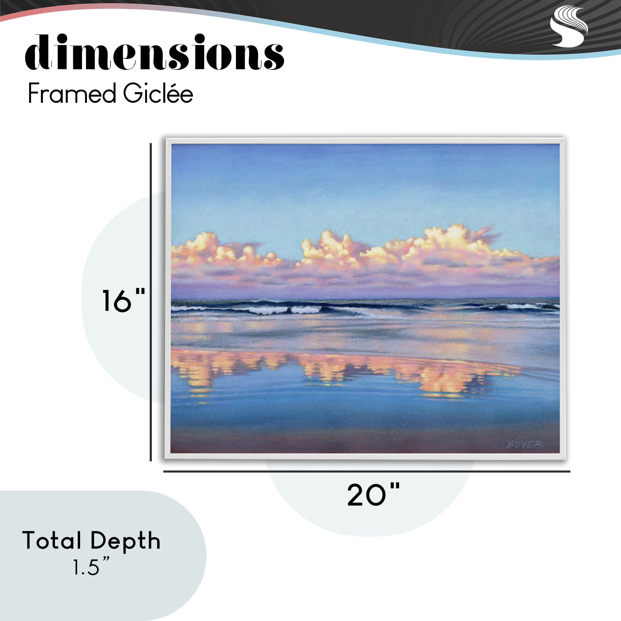 Stupell Industries Cloud Illusions Reflection White Framed Giclee Art, design by Susy Boyer