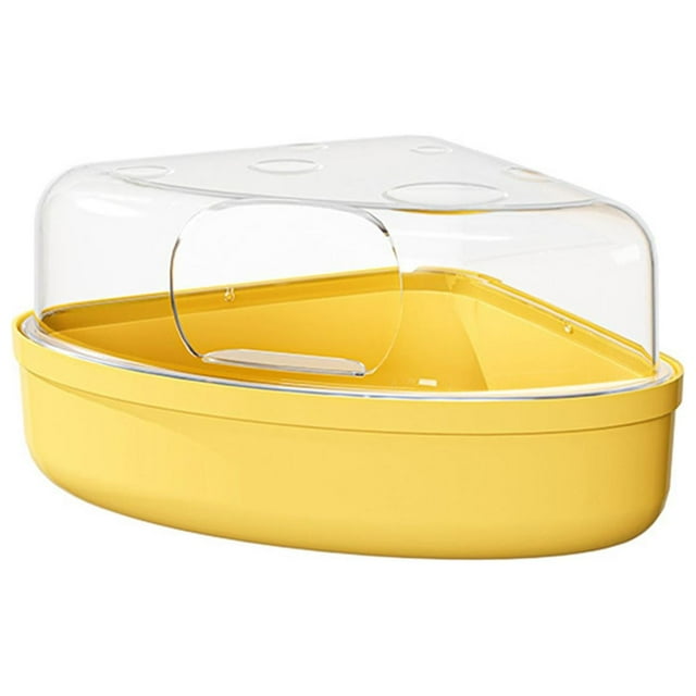 Caja de baño de arena para hámster Fernando tapa transparente grande Amarillo