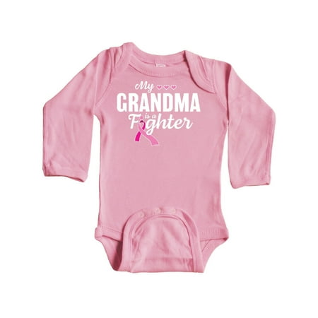 

Inktastic Breast Cancer Awareness My Grandma is a Fighter Gift Baby Boy or Baby Girl Long Sleeve Bodysuit