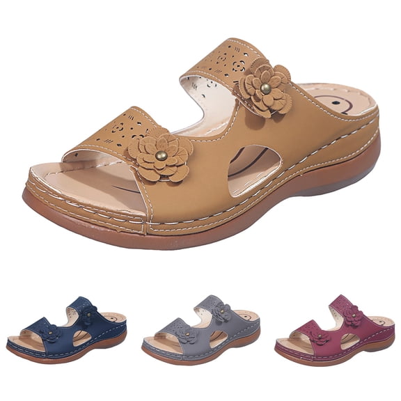 RotHome Womens Wedge Sandals Platform Sandal Dressy Summer Slides Comfortable Walking Shoes Soft Orthopedic Sandals for Women Casual Wide Width