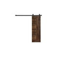 thumbnail image 3 of L Series 30in. X 84in. Dark Walnut Finished DIY Knotty Pine Wood Sliding Barn Door With Hardware Kit, 3 of 5