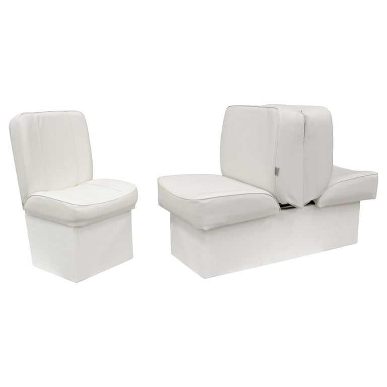 Wise Deluxe Series Boat Lounge Seat, White, Fold-Down