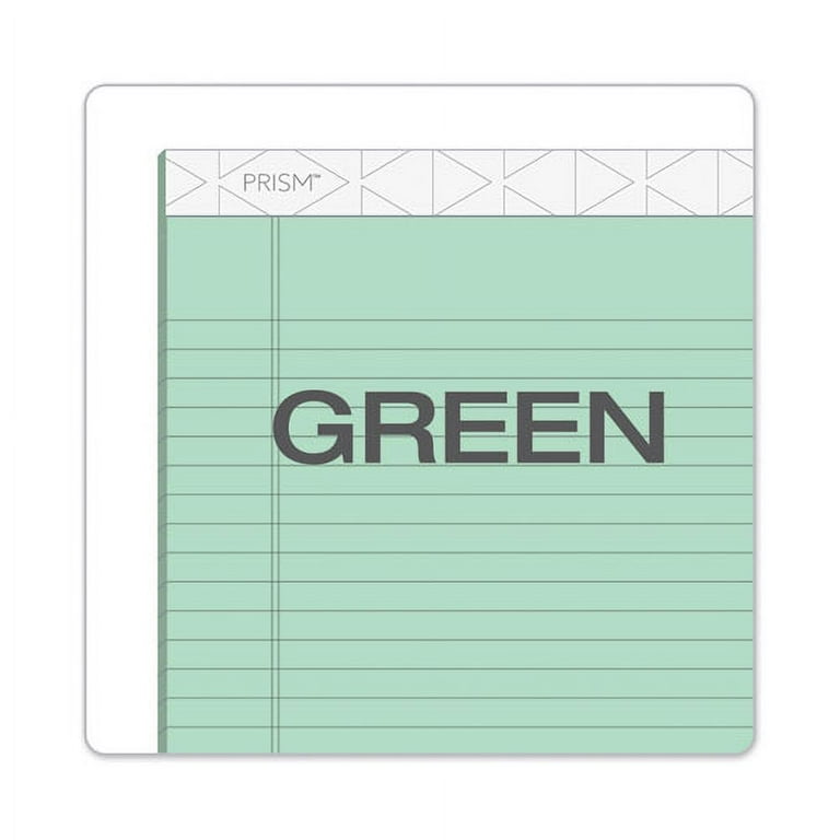 Prism + Colored Writing Pads, Wide/Legal Rule, 50 Pastel Green 8.5 x 11.75 Sheets, 12/Pack Prism + Colored Writing Pads, Wide/Legal Rule, 50 Pastel Green 8.5 x 11.75 Sheets, 12/Pack