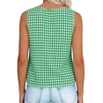thumbnail image 4 of Womens Gingham Tank Tops Cotton Linen Plaid Sleeveless Shirts Summer Casual Fashion Resort Wear, 4 of 6