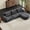 Dark Grey, variant on DTTRA 112.2" Oversized Modular Sectional Sofa with Chaise, 3-Seater Frameless Full-Foam Cloud Couch, Modern Chenille Woven Texture Floor Couch for Living Room Apartment, Beige White