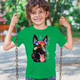 thumbnail image 3 of Tee Hunt Dean Russo German Shepherd Youth T-Shirt Colorful Dog Best Friend Kids, Green, Medium, 3 of 5