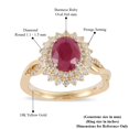 thumbnail image 5 of Oval ruby and diamond engagement ring, Genuine ruby alternative engagement ring, unique engagement ring, 14k gold, rose gold, white gold, 5 of 5