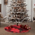 thumbnail image 5 of Salouo Strawberry Red Christmas Tree Skirt 48" Farmhouse Christmas Decorations Snowman Xmas Tree Skirt Tree Mat for Holiday Party Decor, 5 of 8