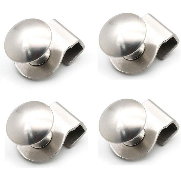 Juego de 4 pomos de puerta de vidrio con clip de 3 a 8 mm de Nuzamas con mango de acero inoxidable, pomo para tirar, sin taladrar