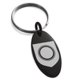 thumbnail image 1 of Stainless Steel Annulet Fidelity Coat of Arms Shield Engraved Small Oval Charm Keychain Keyring, 1 of 1