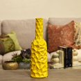 thumbnail image 2 of Urban Trends Collection 24446 Ceramic Round Bottle Vase With Wrinkled Sides- Medium - Yellow, 2 of 2