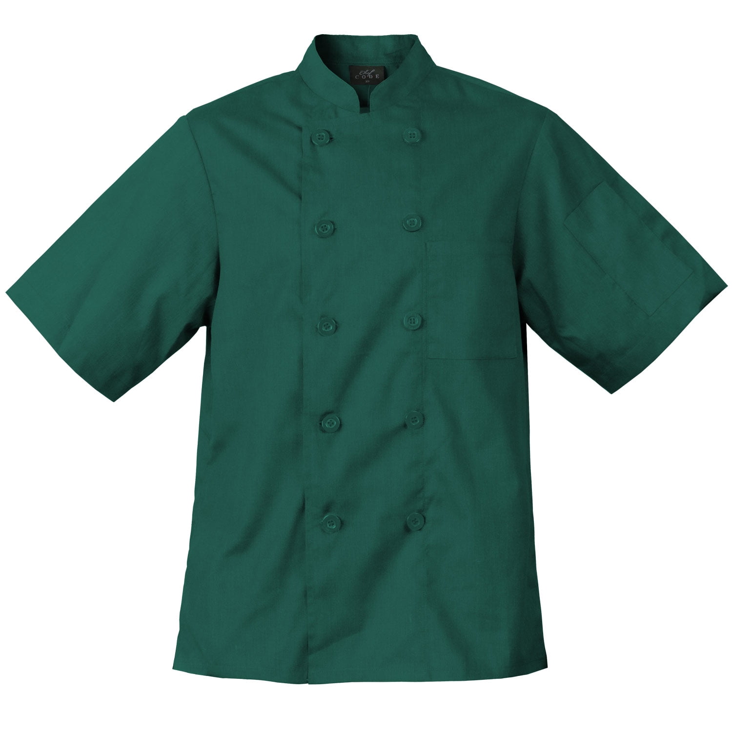 2XL, Hunter Chef Jacket CC124 Chef Code Basic Short Sleeve Chef Coat with Pearl Buttons