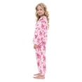 thumbnail image 4 of Fluffy Pajamas Set Fuzzy Winter Warm Pj Sets Pullover Tops and Long Pants Pink Cute Bows X-Small, 4 of 8