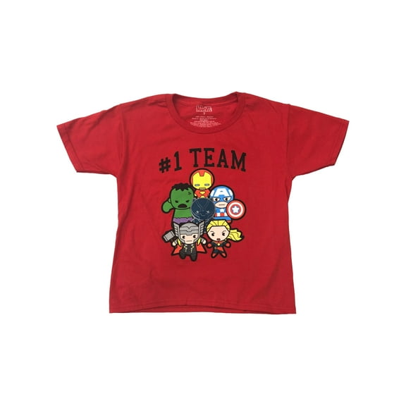 Marvel Comics Boys Red Avengers Team T-Shirt Hulk Iron Man Tee Shirt 7