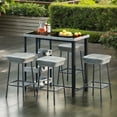 thumbnail image 3 of Yardi Yarda 29.5 Inches Patio Bar Stools Set of 2, Bar Stool with Rattan Seat and Footrest for Outdoor as Yard, Gray, 3 of 12