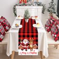 thumbnail image 1 of Camino de mesa navideño para decoración de interiores y exteriores, mantel de lino vintage a cuadros rojos y negros, lavable y reutilizable durante muchos años, diseño elegante y con estilo para, 1 of 4