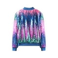 thumbnail image 6 of WOYY Toddler Girls Sequin Sparkly Jacket Glitter Fashion Gradient Bomber Jacket, Sizes 4-5T, 6 of 8