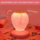 thumbnail image 2 of Luz de noche de fresa (rosa), linda luz de fresa de silicona, luz de noche infantil, luz de noche LED para guardería, lámpara de noche infantil con carga USB, control táctil de 3 modos, 2 of 5