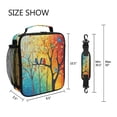 thumbnail image 5 of Square Lunch Bag 10.5*3.5*9.5 Inches Cooler Bag Lunch Bag Insulation Portable Durable Fashion Colorful Tree Bird, 5 of 6