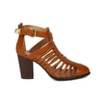 thumbnail image 2 of Glaze Dixie-8 New Women Leatherette Pointy Toe Strappy Caged Ankle Bootie Heel, 2 of 5