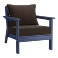 thumbnail image 4 of WestinTrends Avalon Outdoor Modern HDPE Patio Club Chairs with Deep Seat Cushions (Set of 2), Navy Blue/Brown, 4 of 5