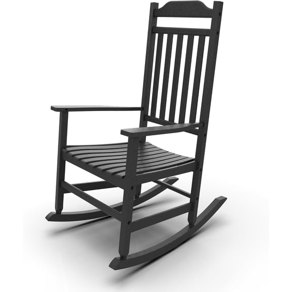 Rocking Chair, Resin Outdoor Rocking Chair for Adults, All-Weather Porch Rocker for Lawn and Garden
