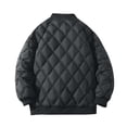 thumbnail image 3 of Lenago Quilted Jackets For Men Winter Lightweight Men'S Thermal Jackets Solid Color Crew Neck Full Zipped Warm Coat Water-Resistant Packable Puffer Jacket Plus Size Available, 3 of 8