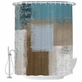 thumbnail image 2 of Teal Blue Waterproof Fabric Shower Curtain,Brown White Minimalist Retro Smear Ombre Art Waterproof Fabric Shower Curtain for Bathroom Curtains Bathtubs Shower Curtains with 12 Hooks Stall 54x78in, 2 of 8