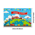 thumbnail image 2 of Colorful Vehicle Themed Backdrop Banner for Kids Happy Birthday Party Decoration Photography Props Background Party Supplies Decors, 2 of 7