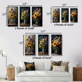 thumbnail image 4 of Designart "Sunflower Bouquet with Blossoming Wildflowers II" Sunflower Framed Wall Art Set Of 3 - Yellow Traditional Frame Gallery Set For Office Decor, 4 of 6