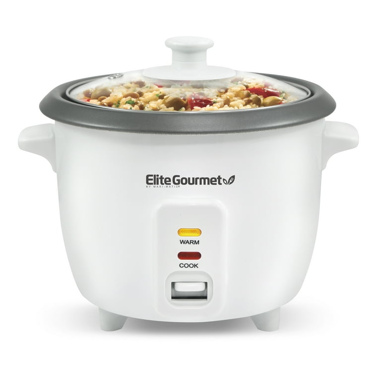 Elite Gourmet 6-cup Rice Cooker with Stainless Steel Pot 