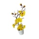 thumbnail image 5 of Jarrón de flores artificiales con arreglo de flores de seda de ciruelo simulado con Amarillo, 5 of 9