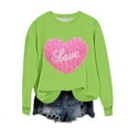 thumbnail image 2 of Ailaofu Plus Size Women Valentine's Sweatshirt Love Heart Print Pullover Tops Loose Casual Cute Valentines Gift Long Sleeve Sweatshirt, 2 of 5