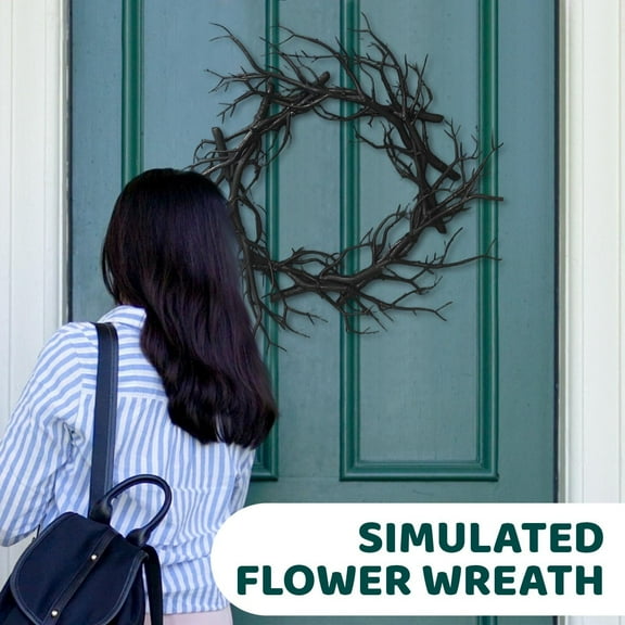 Halloween Wreaths, 16.5" Creepy Black And White Branches, Halloween Black Branch Wreath, Haunted House Decor, Ideal for Living Room Fireplace