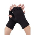 thumbnail image 3 of Deago 2 Pairs Winter Half Finger Gloves Knitted Fingerless Mittens Warm Stretchy Gloves for Men and Women (Black), 3 of 9