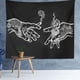 thumbnail image 4 of Tapiz de pared de manos florales blancas y negras, colgante de pared psicodélico trippy hippie boho, (150 × 130 cm) JM, 4 of 5
