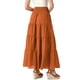 thumbnail image 3 of Faldas Boho para Mujeres Inspire Chic, Falda Maxi de Playa con Cintura Elástica Fruncida, A-Line, de Verano, Talla S, Naranja Oscuro, 3 of 6