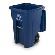 48 Gal. Blue Recycling Container with Wheels and Lid
