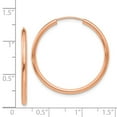 thumbnail image 2 of 14k Rose Gold Polished Round Endless 2mm Hoop Earrings 29.5x29.8mm Wide 2mm Thick Hoop Earring for Women, 2 of 2