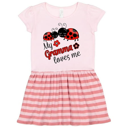 

Inktastic My Gramma Loves Me with Cute Ladybugs Gift Toddler Girl Dress
