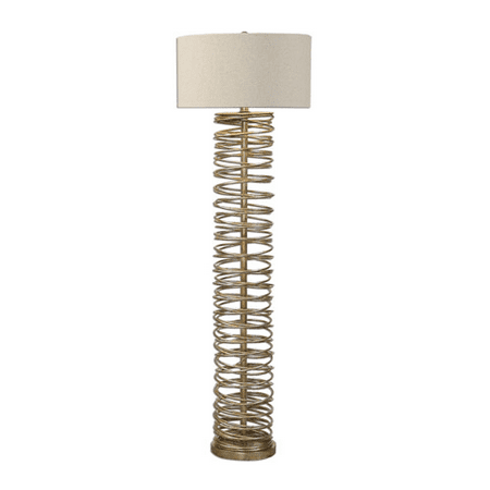 Antiqued Champagne Finish - Floor Lamps 1 Light With Antiqued Silver Champagne Finish Metal Fabric Material 65 inch 150 Watts
