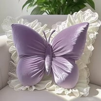 1pcs Lace Bow Pillow Plush Stuffed Purple Cute Toy Pillow, Room Decor，Christmas Birthday Gifts Stuffed Decor，21.6 inch