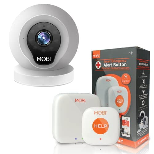 MOBI Connect Emergency Alert System Bundle - Caregiver Support SOS Button with Multi-Purpose Monitor