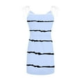 thumbnail image 4 of bnaln Women Summer Dresses 2024 Trendy Casual Striped Sleeveless Sling Dress V Neck Drawstring Waist Beach Dresses Cute Mini Dress Ladies Short Dresses with Pockets, 4 of 6