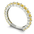 thumbnail image 2 of 1.2 ctw Wedding Band for Women - 14K White Gold Yellow Moissanite Stackable Eternity Ring, 2 of 6