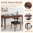 thumbnail image 2 of Modern Wood Computer Desk with 2 Drawers.Mid Century Home Office Desk Study Desk PC Table Standing Desk for Study,Bedroom,Living Room,Office,Walnut, 2 of 8