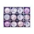 thumbnail image 2 of BSJJY 12Pc Bright Colored Balls Christmas Balls,2.4 In Christmas Tree Hanging Ball,Shatterproof Christmas Baubles(Boxed),6Style,Pink, 2 of 2