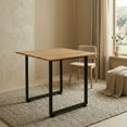 thumbnail image 1 of Mesa de comedor para 4 personas de estilo industrial minimalista moderno. Perfecto para restaurantes, restaurantes, cafeterías. acero negro,Café, 1 of 2