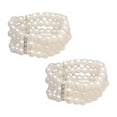 thumbnail image 2 of SmartBy 3-Row Faux Pearl Bracelet Women Retro Wrist Bracelet Ladies Rhinestone Stretch Bracelet with Elastic Chain Jewelry for Parties Weddings Daily Wear, 2 of 7